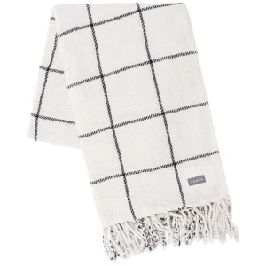 Torkkupeitot>LUHTA HOME Ruutu 125X150 Valkomusta