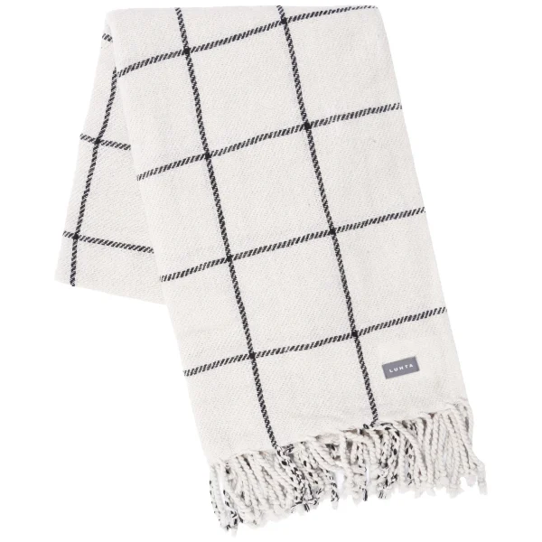 Torkkupeitot>LUHTA HOME Ruutu 125X150 Valkomusta